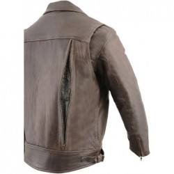 Milwaukee Leather MLM1522 Motorradjacke, belüftet, Retro-Stil, Braun