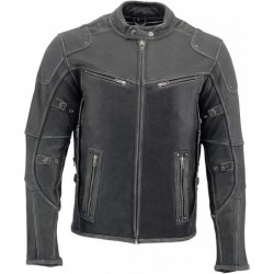 Milwaukee Leather MLM1536 Herren Vintage Grau Triple Vent Lederjacke