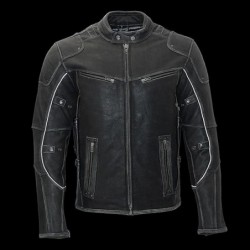 Milwaukee Leather MLM1536 Herren Vintage Grau Triple Vent Lederjacke