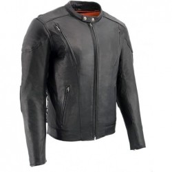 Milwaukee Leather LKM1765 Herren-Lederjacke mit seitlichen,belüftet