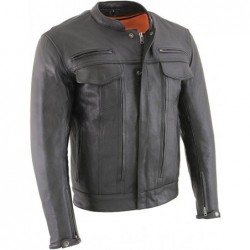 Milwaukee Leather Herren Lederjacke Cool-Tec schwarz MLM1506