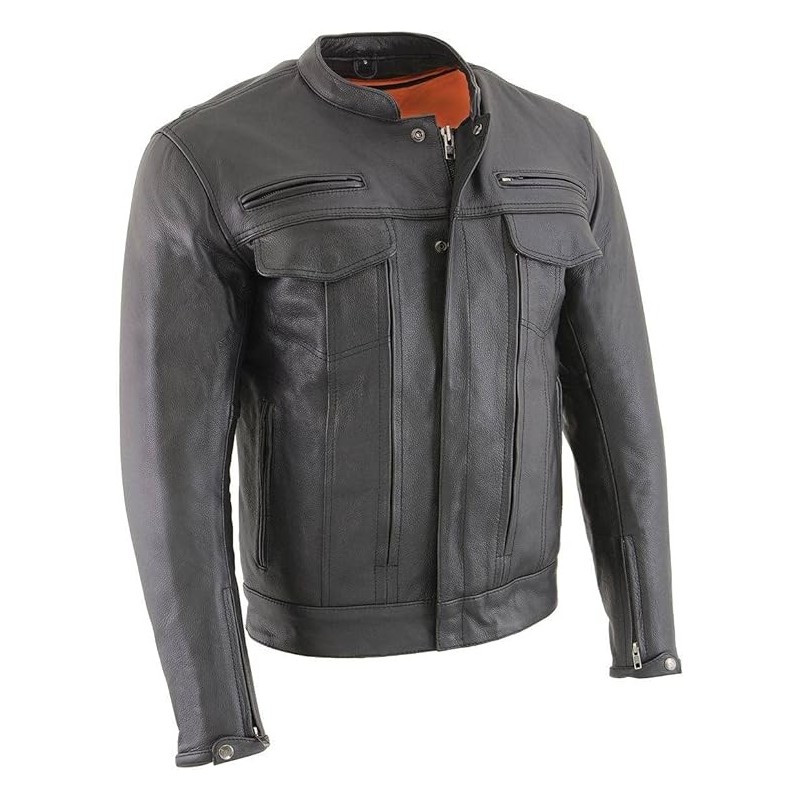 Milwaukee Leather Herren Lederjacke Cool-Tec schwarz MLM1506