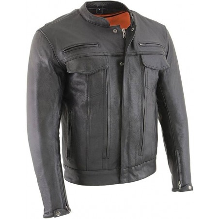 Milwaukee Leather Herren Lederjacke Cool-Tec schwarz MLM1506