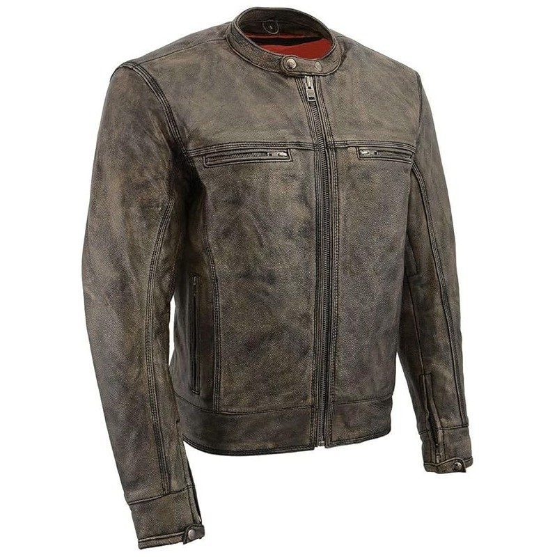 Milwaukee Leather MLM1550 Herren-Motorradjacke, belüftet, Leder