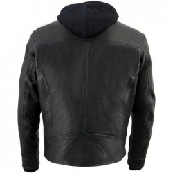 Milwaukee Leather MLM1552 Herren-Motorradjacke aus Leder,mit Kapuze,belüftet