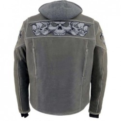 Milwaukee Leather Herren Standard Mlm1562 Distressed Grey Lederjacke