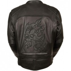 Milwaukee Leather MLM1510 Motorradjacke für Herren, Leder, Schwarz