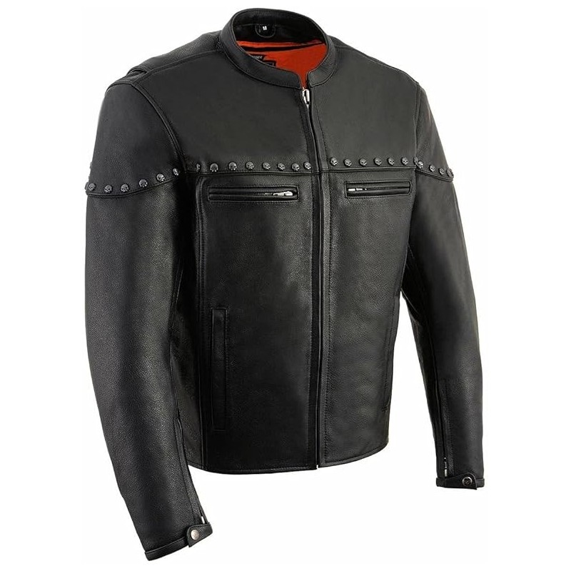 Milwaukee Leather MLM1504 The Skelly Racer Premium Moto Leather Jacket