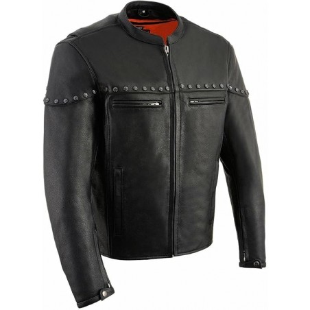 Milwaukee Leather MLM1504 The Skelly Racer Premium Moto Leather Jacket