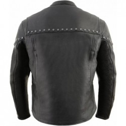 Milwaukee Leather MLM1504 The Skelly Racer Premium Moto Leather Jacket