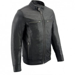 Milwaukee SFM1866 Herren-Lederjacke, klassisch, schwarz, Moto