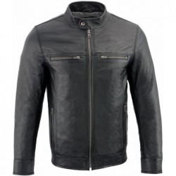 Milwaukee SFM1866 Herren-Lederjacke, klassisch, schwarz, Moto