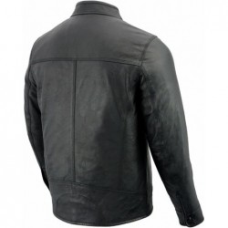 Milwaukee SFM1866 Herren-Lederjacke, klassisch, schwarz, Moto