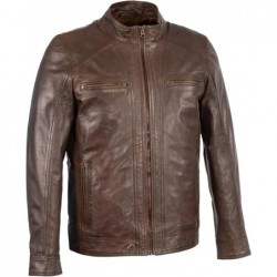 Milwaukee Leather SFM1860 Herren Lammfell Saddle Moto Lederjacke