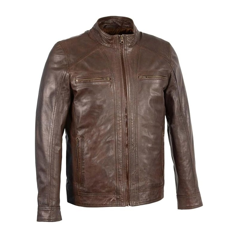 Milwaukee Leather SFM1860 Herren Lammfell Saddle Moto Lederjacke