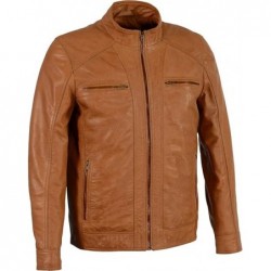 Milwaukee Leather SFM1860 Herren Lammfell Saddle Moto Lederjacke