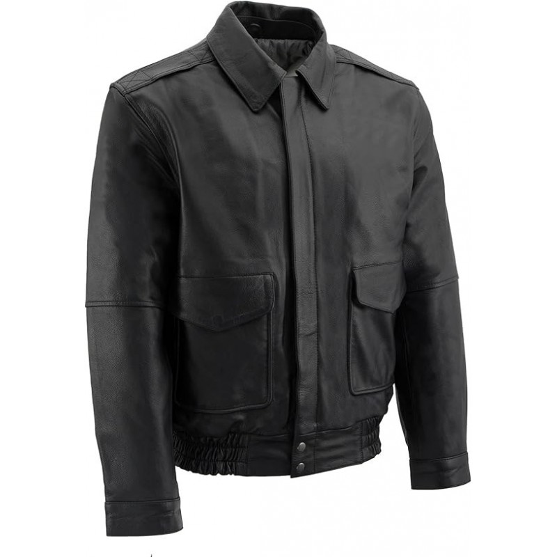 Milwaukee Leather SFM1865 Klassische Lederjacke für Herren, Schwarz