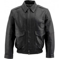 Milwaukee Leather SFM1865 Klassische Lederjacke für Herren, Schwarz