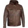 Snap Kragen Motorrad Stil Mode Casual Lederjacke mit abnehmbarem Hoodie