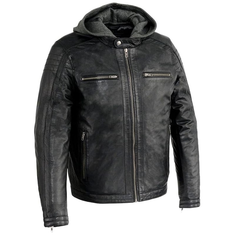 Milwaukee SFM1845 Herren-Lederjacke mit abnehmbarem Kapuzenpullover