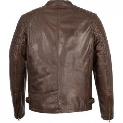 Milwaukee Leather SFM1840 Herren Lederjacke mit Druckknopfkragen