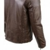 Milwaukee Leather SFM1835 Herren Lederjacke mit Druckknopfkragen,Brown