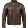 Milwaukee Leather SFM1835 Herren Lederjacke mit Druckknopfkragen,Brown