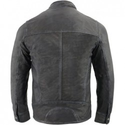 Milwaukee Leather SFM1830 Herren-Lederjacke Café Racer, 3-fach genäht