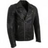 Milwaukee Leather Modische Herren-Lederjacke in Schwarz mit Paspeldesign