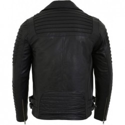 Milwaukee Leather Modische Herren-Lederjacke in Schwarz mit Paspeldesign