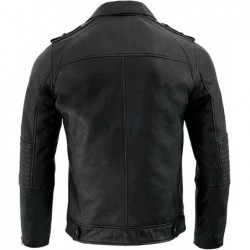 Milwaukee Leather Herren Jacke mit aufgesetzten Taschen mit Hemdkragen