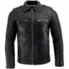 Milwaukee Leather Herren Jacke mit aufgesetzten Taschen mit Hemdkragen