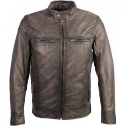 Milwaukee Leather SFM1800 Herren Jacke Anthrazit Lammfell Leder Jacke