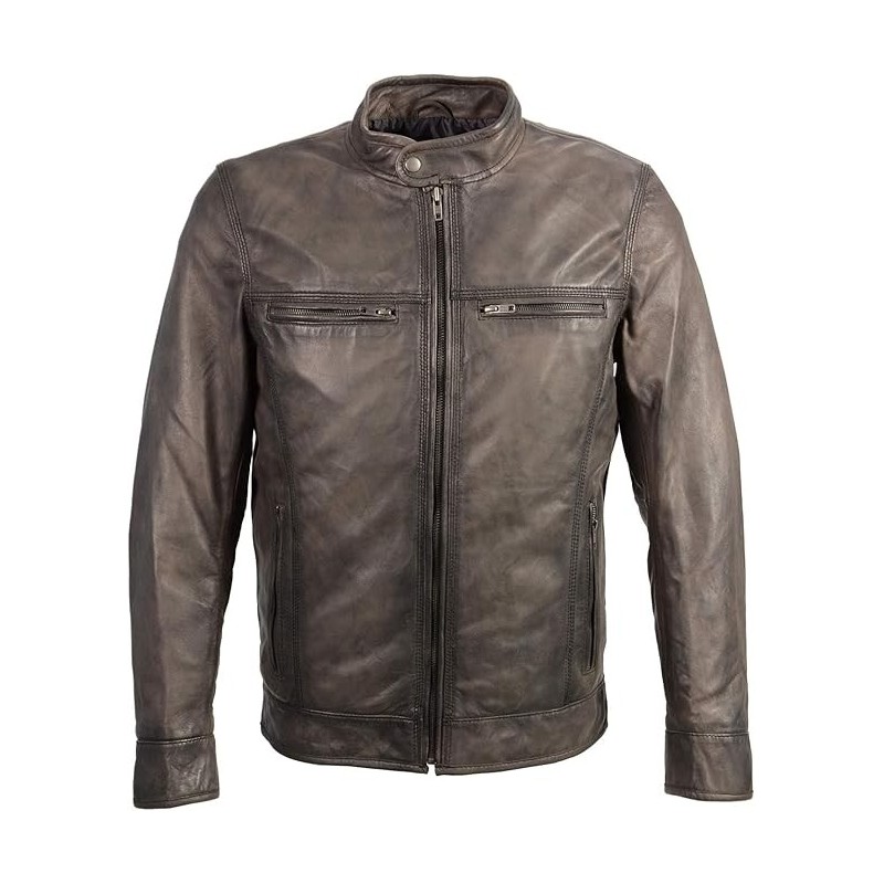 Milwaukee Leather SFM1800 Herren Jacke Anthrazit Lammfell Leder Jacke