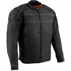 Milwaukee Leather MPM1740 Herren belüftete Textiljacke mit Reflexstreifen