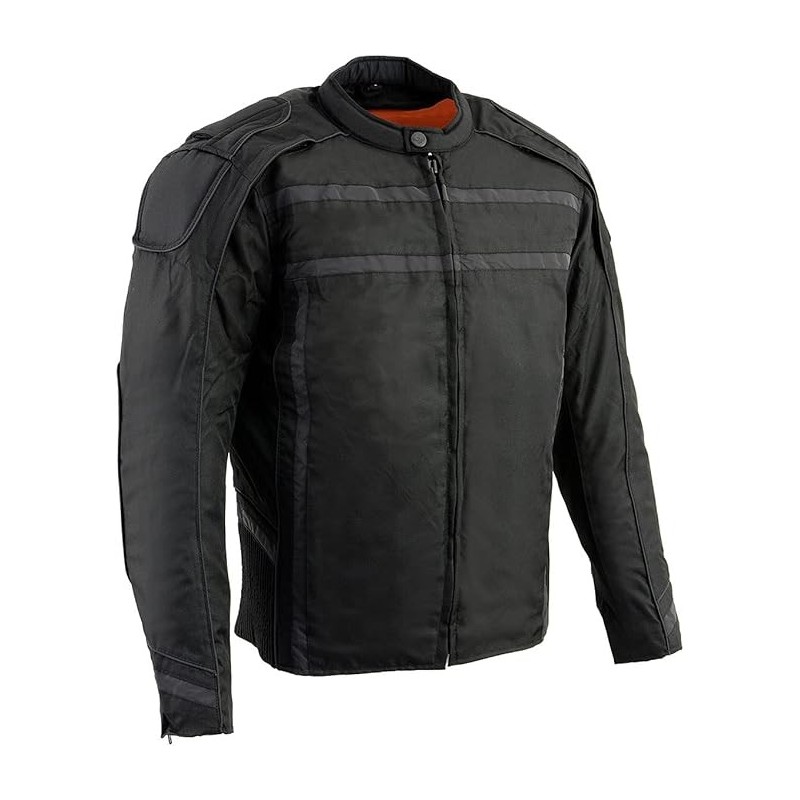 Milwaukee Leather MPM1740 Herren belüftete Textiljacke mit Reflexstreifen