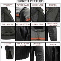 Milwaukee Leather MPM1751 Textil-Motorradjacke mit Panzerung