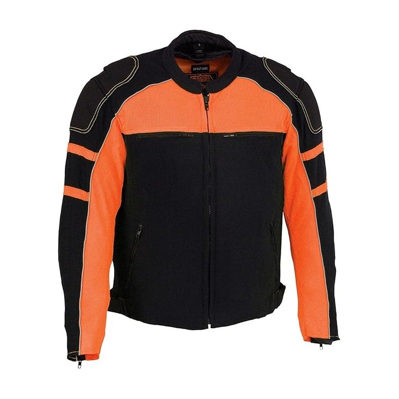 Milwaukee Leather MPM1791 Motorradjacke für Herren, gepanzertes Textil