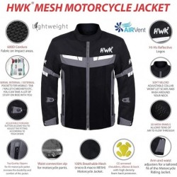 HWK Netz-Motorradjacke,Reiten,Air-Motorradjacke,Biker,CE-gepanzert