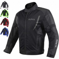 Netz-Motorradjacke für Herren,zum Reiten,Rennen,gepanzert,Schwarz