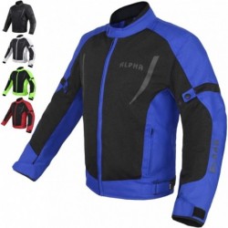 Netz-Motorradjacke für Herren,zum Reiten,Rennen,gepanzert,Blau