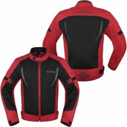 Netz-Motorradjacke für Herren,zum Reiten,Rennen,gepanzert,Rot