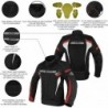 ALPHA CYCLE GEAR Atmungsaktive Motorradjacke, Netzstoff,Protektoren,Rot