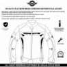 ALPHA CYCLE GEAR Atmungsaktive Motorradjacke, Netzstoff,Schwarz