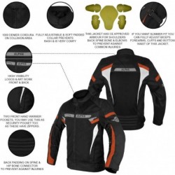 ALPHA CYCLE GEAR Atmungsaktive Motorradjacke, Netzstoff,orange Farbe