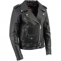 Milwaukee Leather LKL2701 Damen-Lederjacke, klassisch, Polizei-Stil