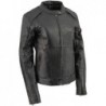 Milwaukee Leather ML1952 Damen-Scooter-Jacke, Schwarz,Leder