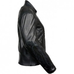 Milwaukee Leather ML1952 Damen-Scooter-Jacke, Schwarz,Leder