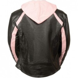 Milwaukee Leather King Damen Streifen Jacke,rose