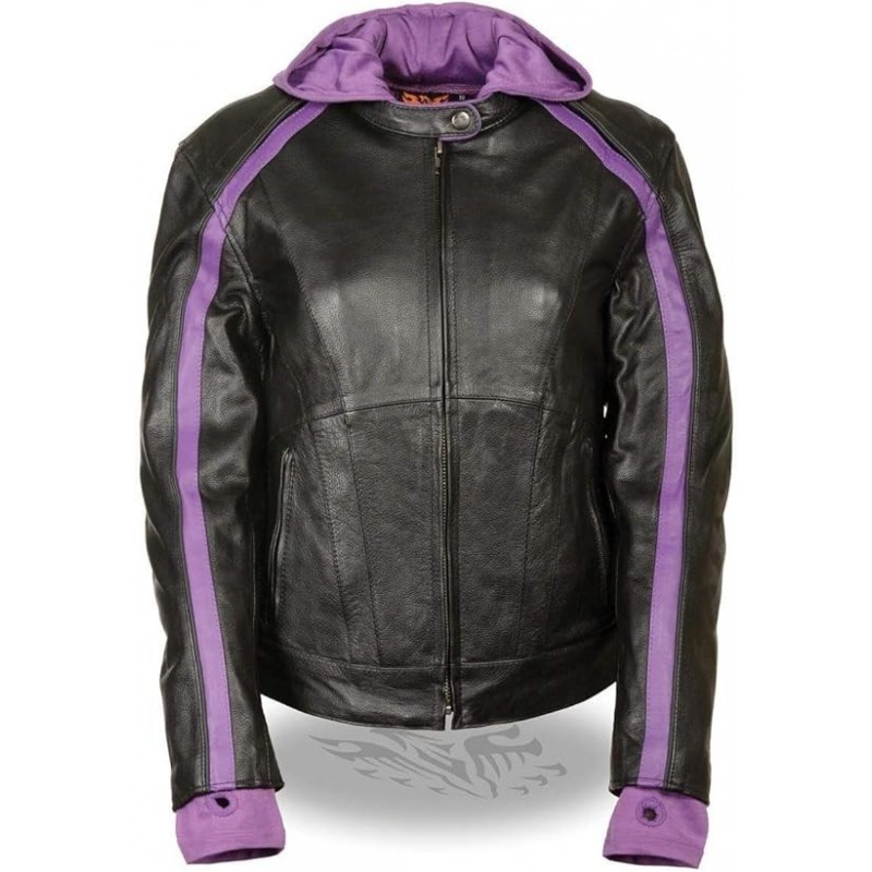 Milwaukee Leather King Damen Streifen Jacke,violett